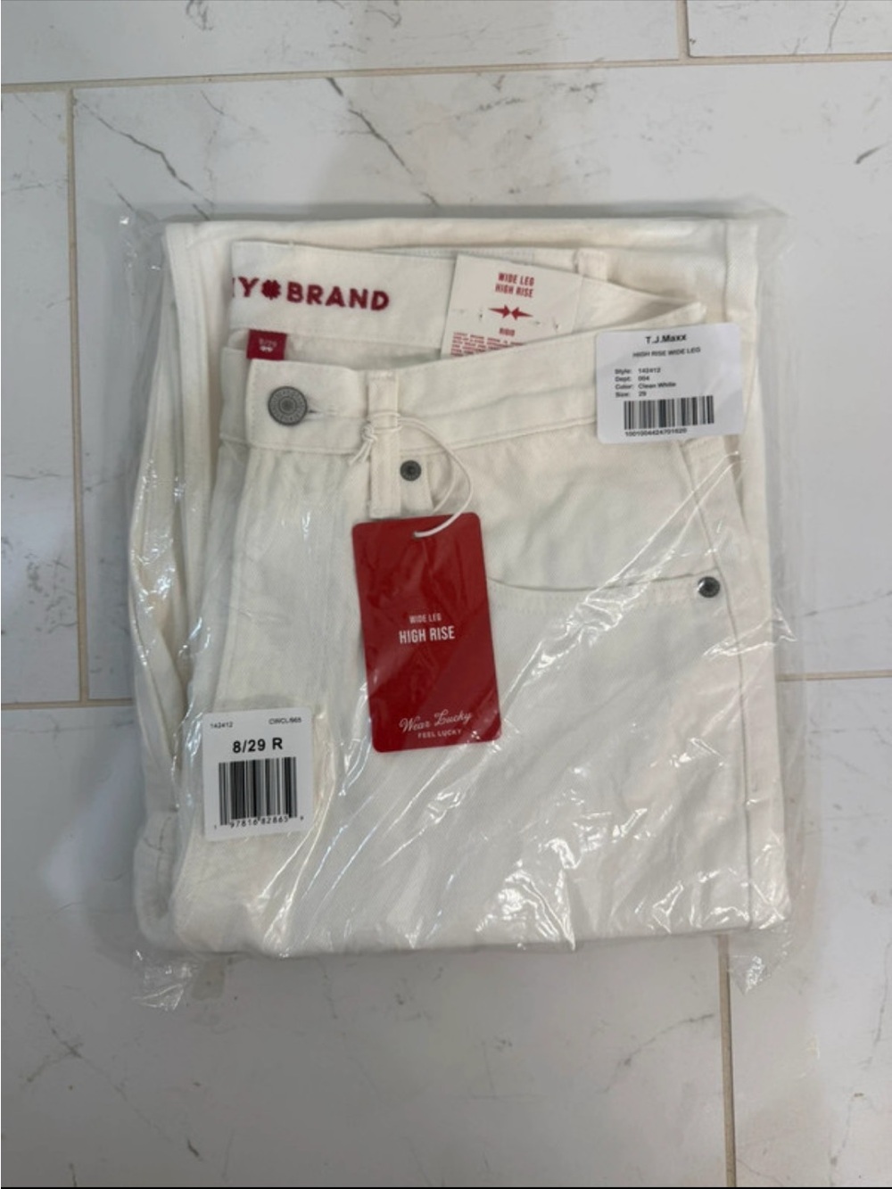 NWT Lucky Brand High-Rise Wide Leg Women’s Jeans Clean White- 8/29